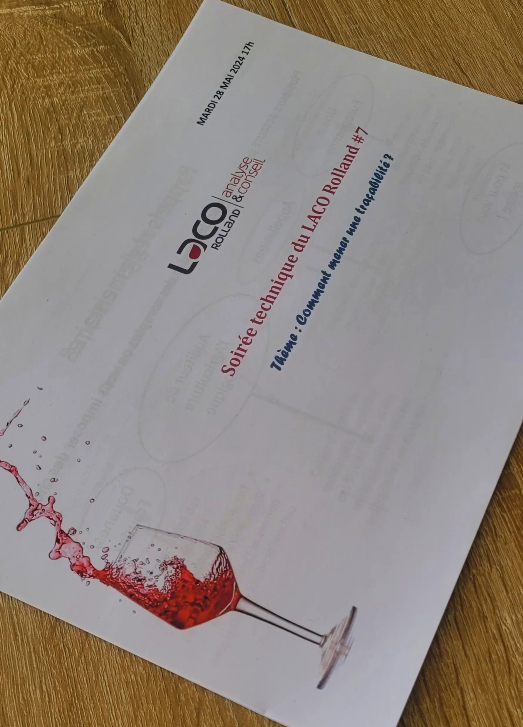 La traçabilité, 7ème soirée technique au LACO Rolland